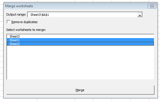 merge worksheets excel