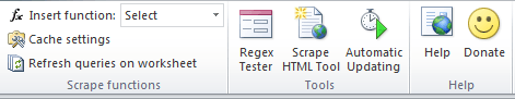 Scrape HTML Add-In Ribbon