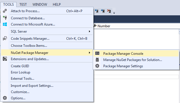 Show Package Manager Console