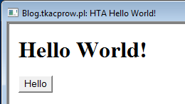 HTA Example: Hello World!