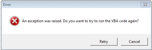 Excel VBA Tutorial: MsgBox example: Critical Error and Retry