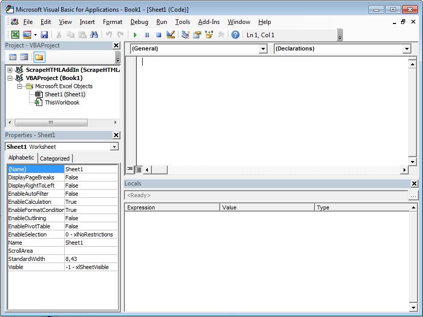 Excel VBA Tutorial: The VBA editor window