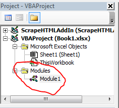 Excel VBA Tutorial: Click on the newly created module