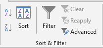 Sort and Filter