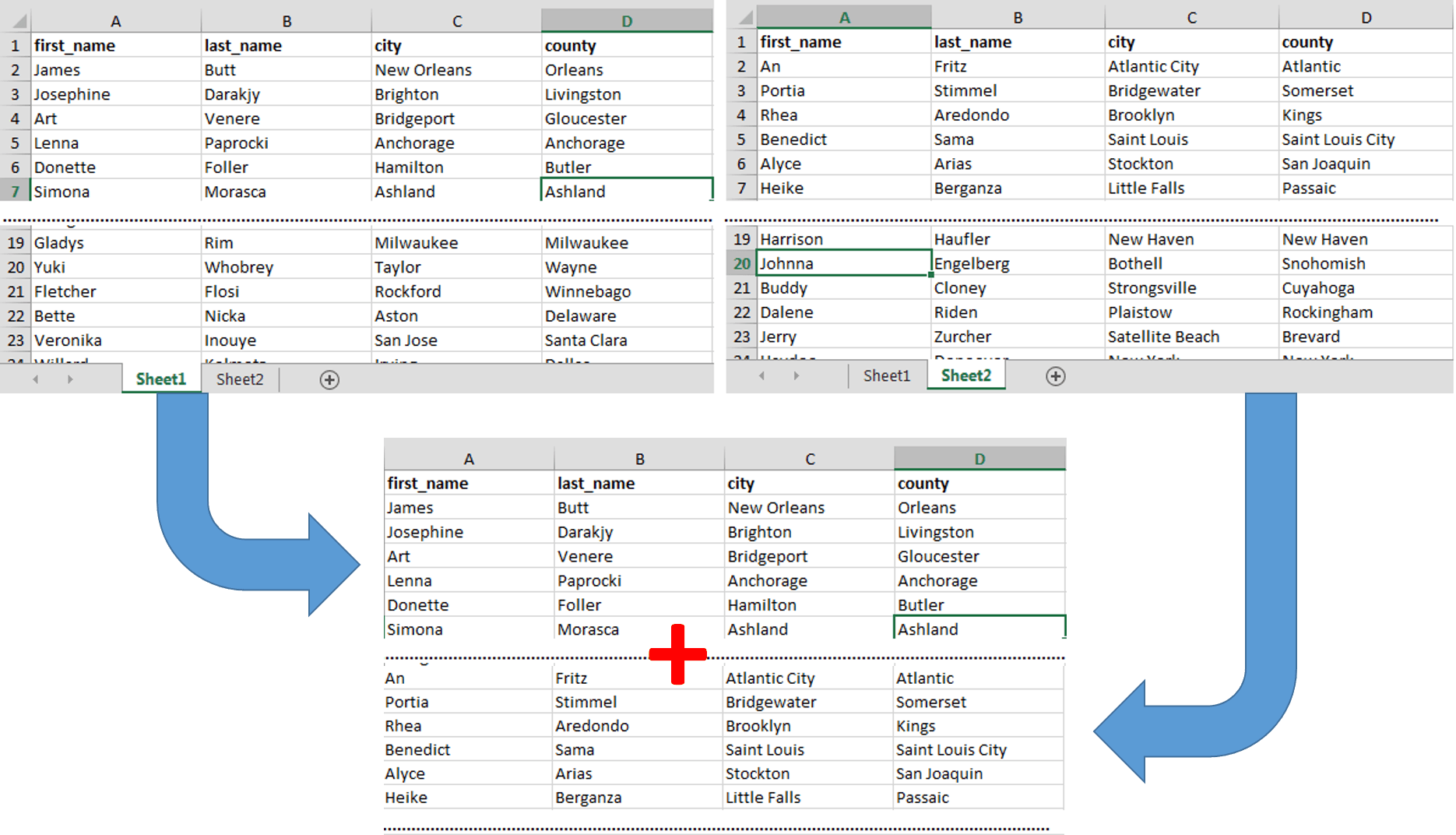 merging worksheets