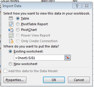 Return Data to Worksheet (as Table/PivotTable/PivotChart)