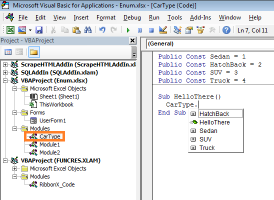 vba enum module