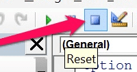 The VBA Reset button