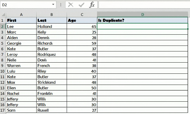 find duplicates in excel the steps