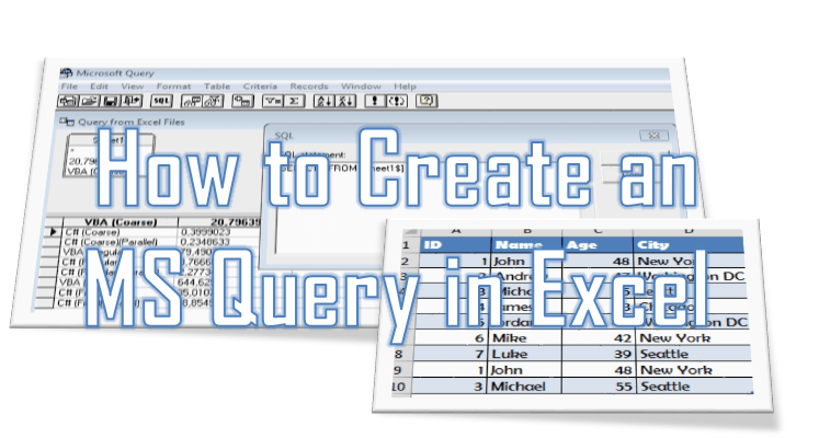 How to create an MS Query in Excel