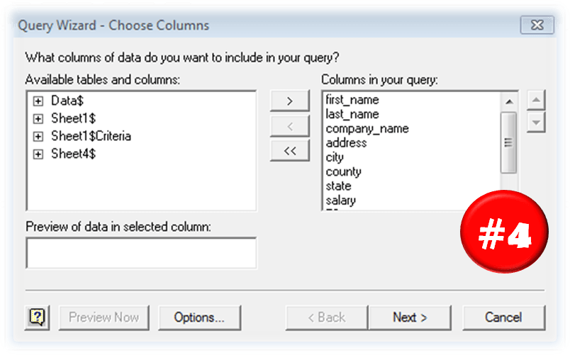 Create a Microsoft Query (QueryTable)3