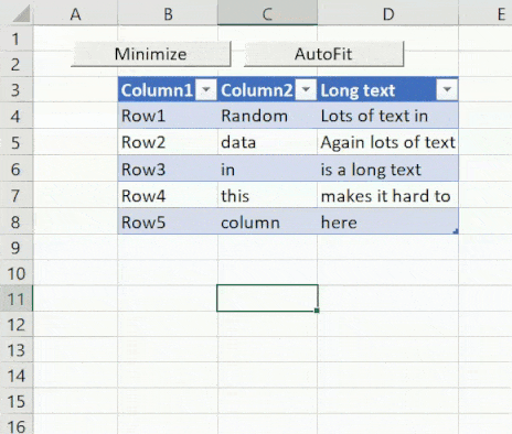 Excel AutoFit VBA Macro