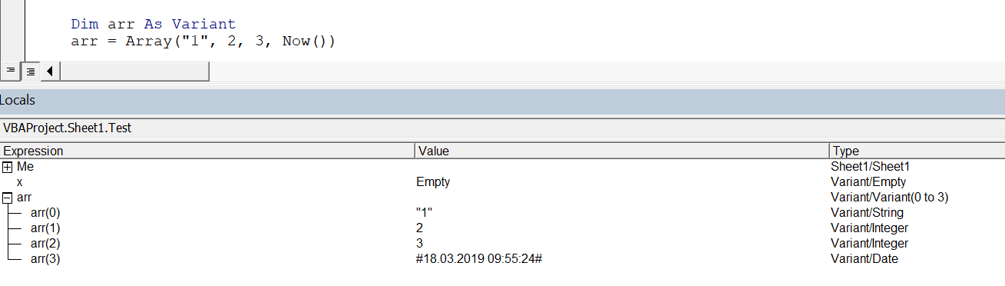 VBA Array function example