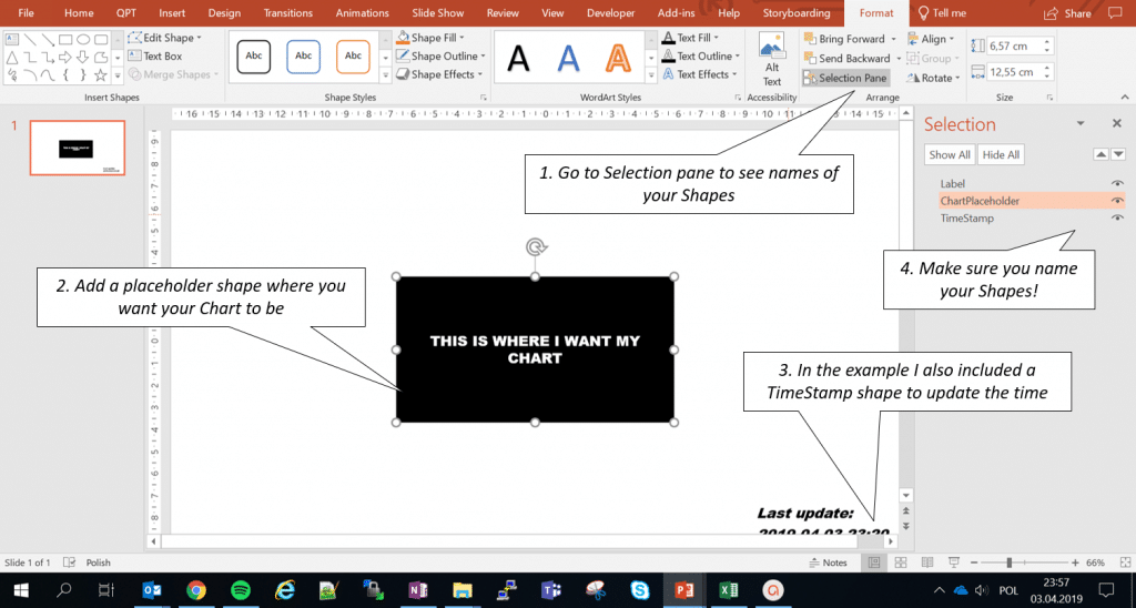 PowerPoint with Placeholders for Shapes