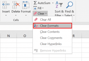 Excel Clear Formatting