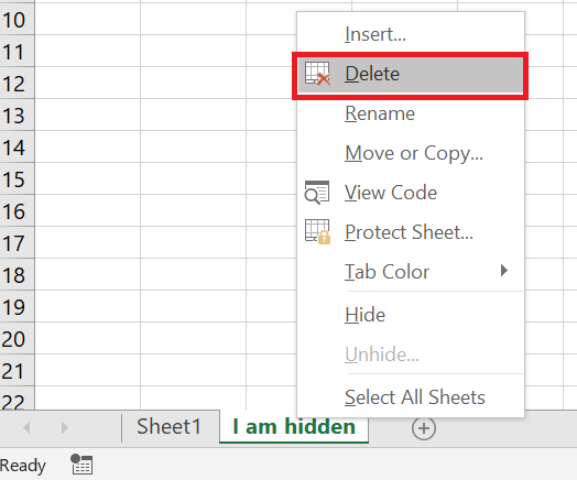 Excel Delete Worksheet