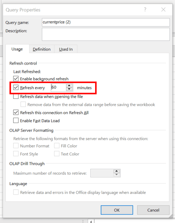 access vba get bitcoin price at a specific time