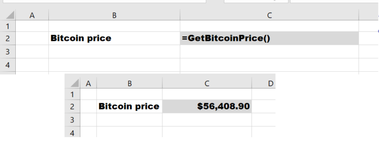 excel bitcoin price