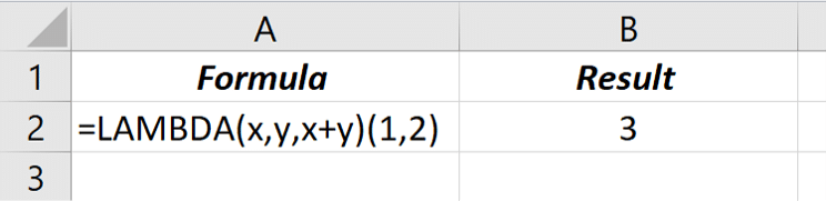 lambda excel function - usage example