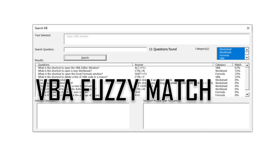 Excel VBA Fuzzy Match text against a table