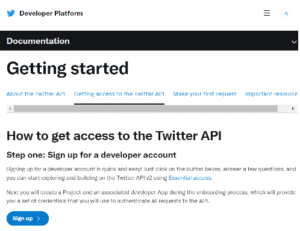 Sign up for Twitter API